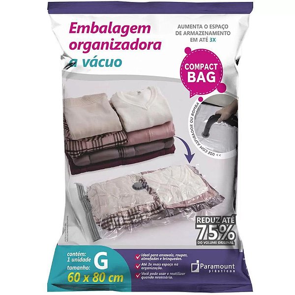 Compact Bag Embalagem Organizadora a Vácuo G - Paramount