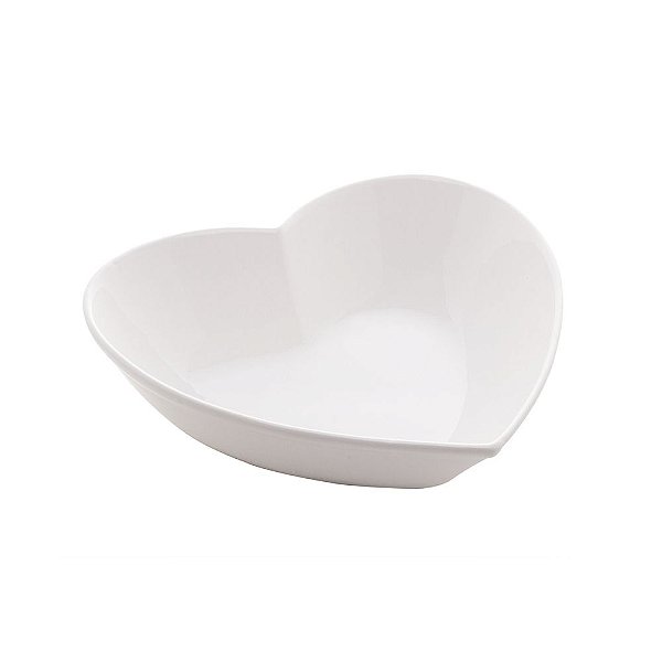 Bowl Coração Cerâmica - Branco - 12cm - Lyor
