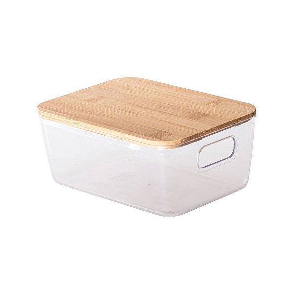 Cesto Organizador com Tampa de Bambu Idealle Eco - 19cm - Paramount