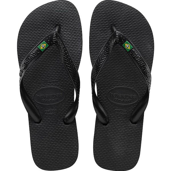 Chinelo Logo Brasil Preto - Havaianas