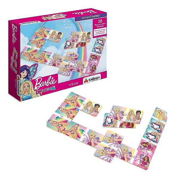 Jogo de Dominó da Barbie - 28 peças - Xalingo
