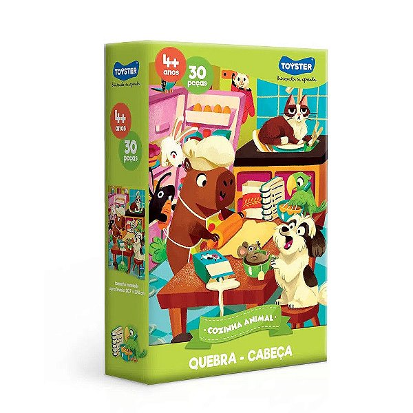 Quebra Cabeça Cozinha Animal - 30 peças - Toyster