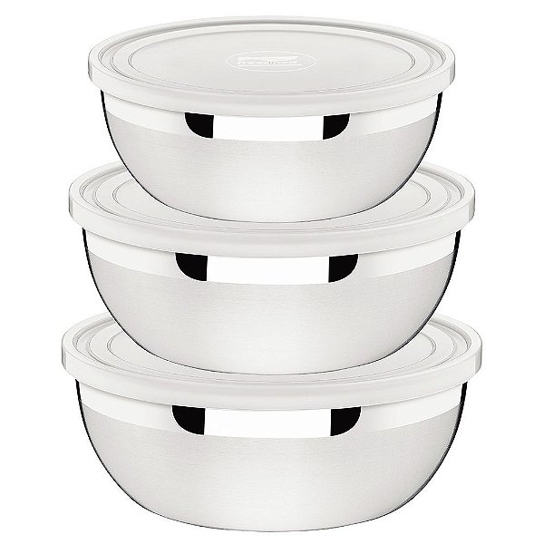 Jogo de Potes em Aço Inox Tramontina - 3 Peças