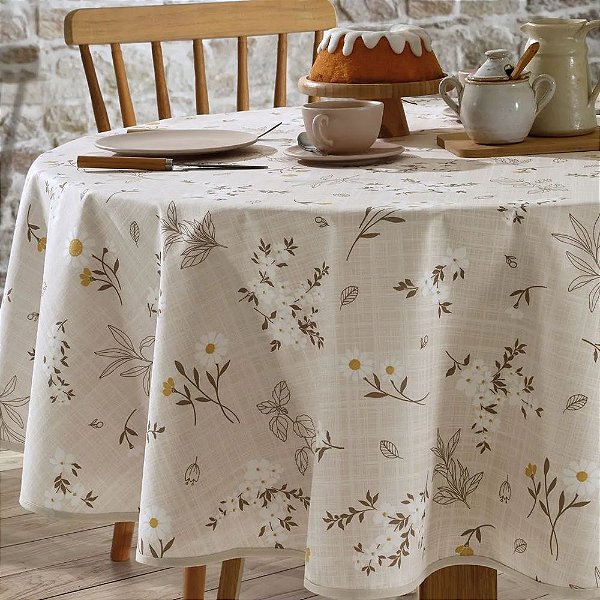 Toalha de Mesa Redonda Athenas 4 Lugares - Esmeralda - Döhler Clean