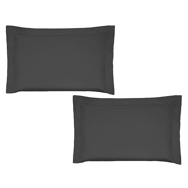 Kit Fronha Satinée Acetinado 300 Fios - 2 Peças - Preto - Kacyumara