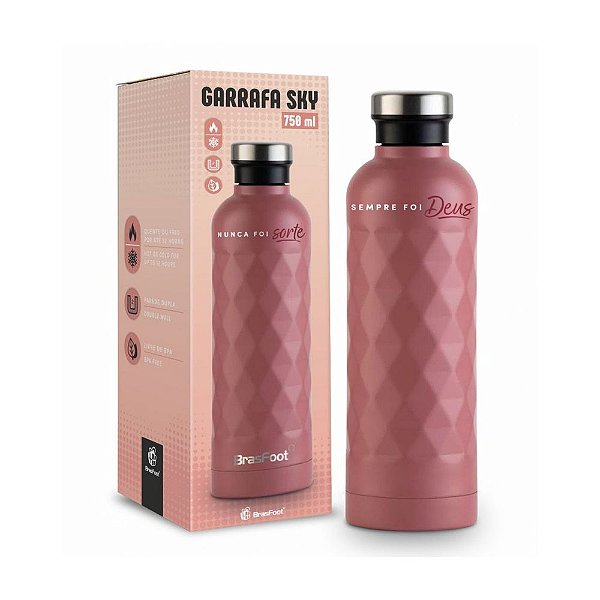 Garrafa Térmica Sky - Salmão - 750ml - Brasfoot