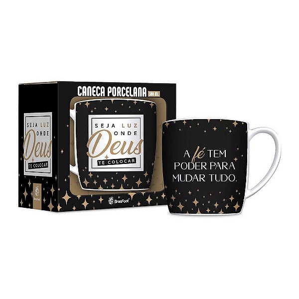 Caneca de Porcelana - 300ml - Seja Luz - Brasfoot