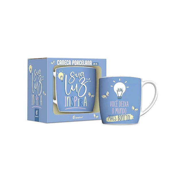 Caneca de Porcelana - 300ml - Sua Luz Inspira - Brasfoot
