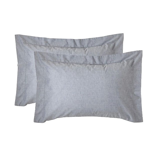 Jogo de Fronhas Chambret 200 Fios - 2 Peças - Marinho - Kacyumara