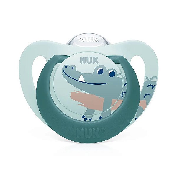 Chupeta Star Silicone +6 Meses - Jacaré - NUK