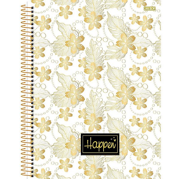 Caderno Happen Flores - 80 Folhas - São Domingos