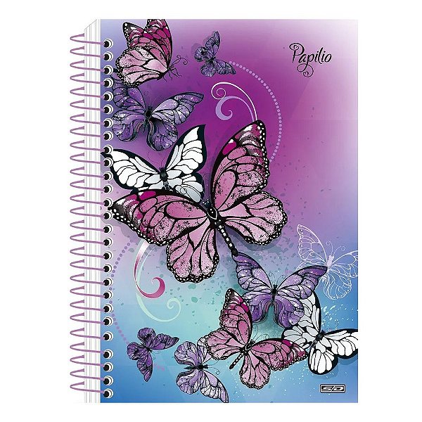 Caderno Espiral Papilio - Borboleta Branca - 80 folhas - São Domingos