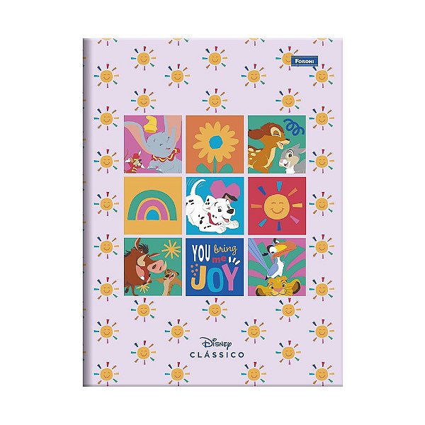 Caderno Brochura Disney Clássico - Lilás - 80 Folhas - Foroni