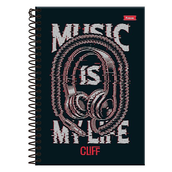 Caderno Universitário Cliff - Music - 160 Folhas - Foroni