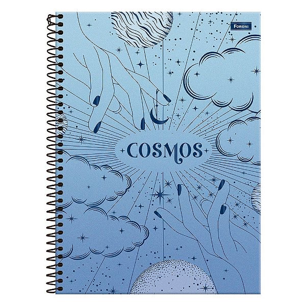 Caderno Universitário Cosmos - Azul - 160 Folhas - Foroni