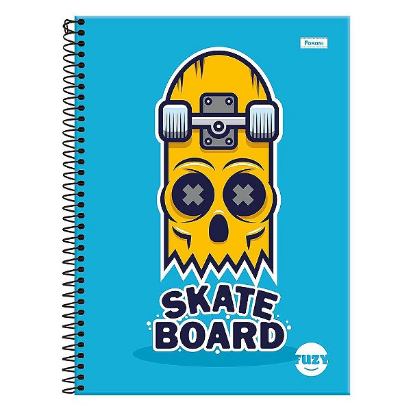 Caderno Fuzy Skate Board - 80 Folhas - Foroni