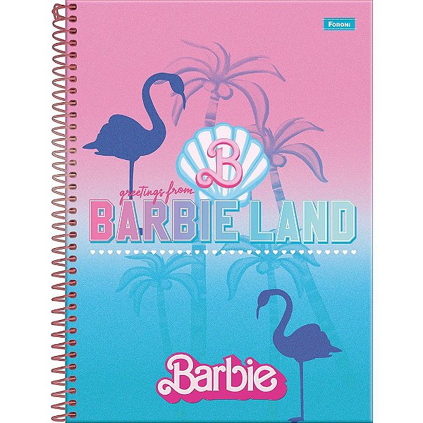 Caderno Barbie The Movie Flamingos - 80 Folhas - Foroni