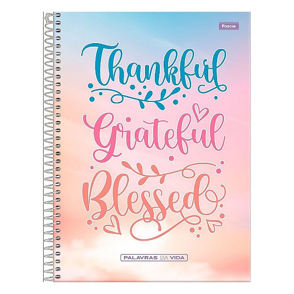 Caderno Palavras Da Vida Thankful - 160 Folhas - Foroni