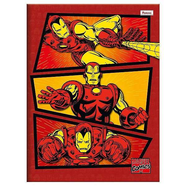 Caderno Brochura 1/4 Marvel 80 Folhas - Homem de Ferro - Foroni