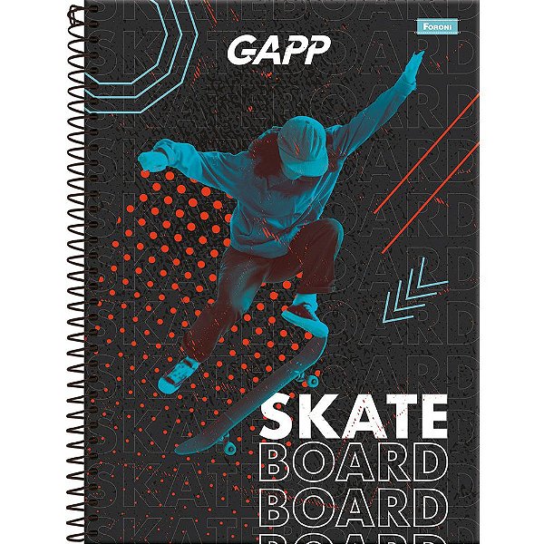 Caderno Gapp Skateboard - 80 Folhas - Foroni