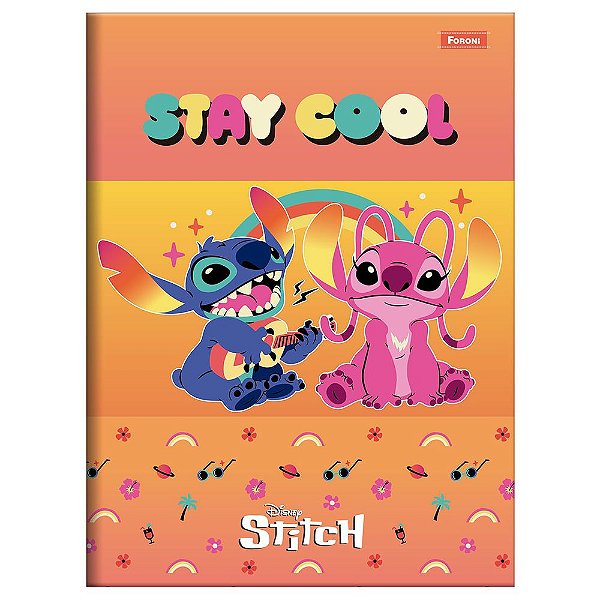 Caderno Brochura Stitch - Stay Cool - 80 Folhas - Foroni