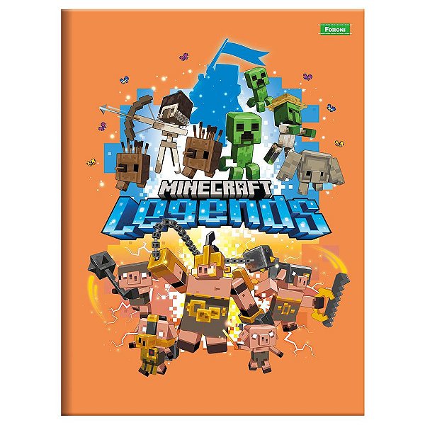 Caderno Brochura 1/4 Minecraft 80 Folhas - Legends - Foroni