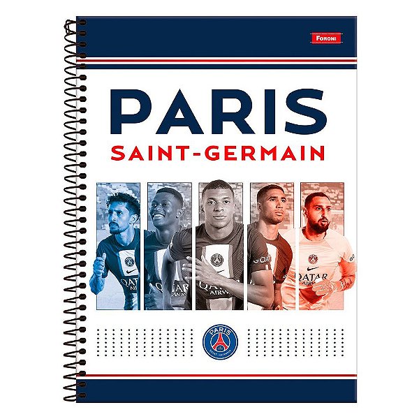 Caderno Paris Saint Germain - Branco - 240 Folhas - Foroni