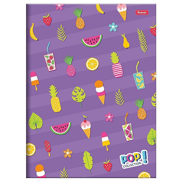 Caderno Brochura Pop Collection - Frutas - 48 Folhas - Foroni