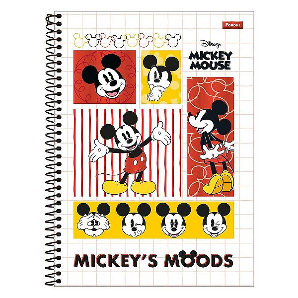 Caderno Universitário Mickey Mouse - Mickey's Moods - 80 Folhas - Foroni