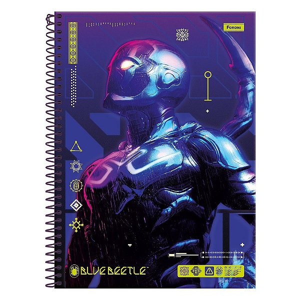 Caderno Universitário Blue Beetle - Besouro Azul - 80 Folhas - Foroni