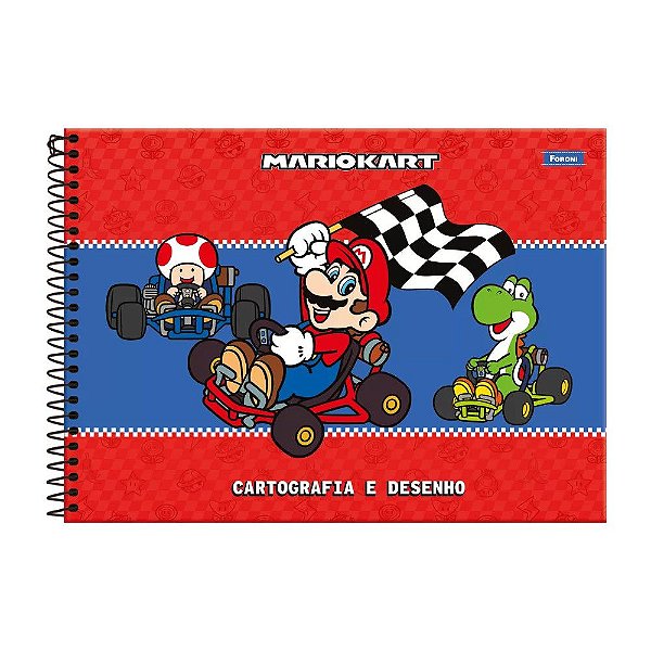 Caderno de Cartografia e Desenho - Super Mario - 80 Folhas - Foroni