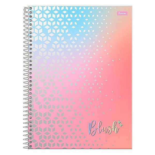 Caderno Blush - Azul Claro e Rosa - 80 Folhas - Foroni