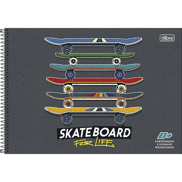Caderno de Cartografia e Desenho Milimetrado - Skateboard - Tilibra