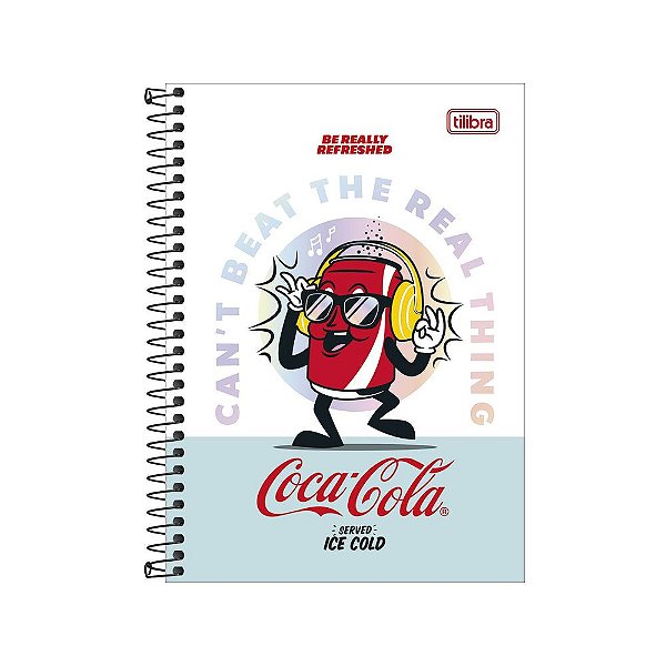 Caderno Espiral Coca-Cola 1/4 - 80 Folhas - Really Refreshed - Tilibra