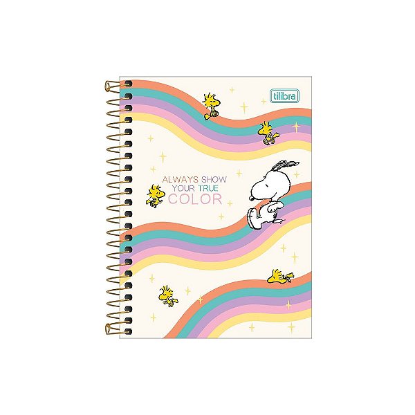 Caderneta Espiral Snoopy 1/8 - 80 Folhas - Color - Tilibra