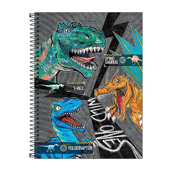 Caderno Raptor Spino Saurus - 80 Folhas - Tilibra