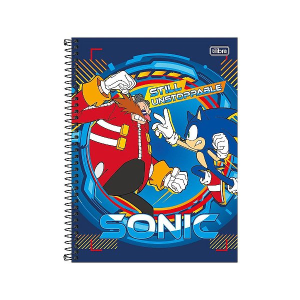 Caderno Sonic Still Unstoppable - 80 Folhas - Tilibra
