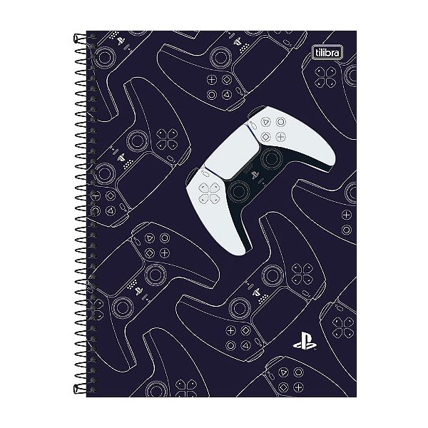 Caderno Espiral PlayStation - Controles - 80 Folhas - Tilibra