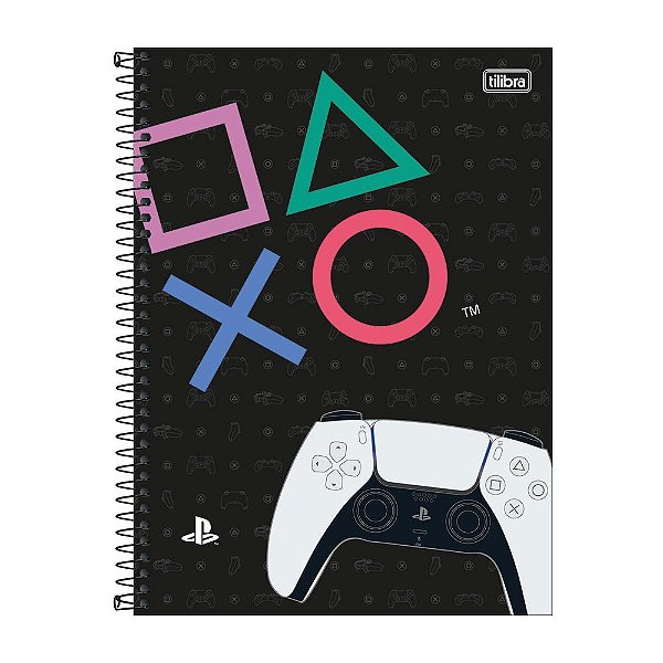 Caderno Espiral PlayStation - Botões do Controle - 80 Folhas - Tilibra