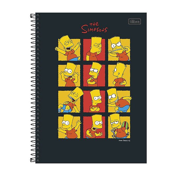 Caderno Espiral Universitário Simpsons - Bart - 80 Folhas - Tilibra