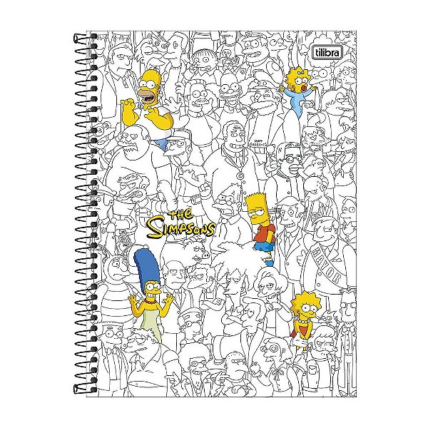 Caderno Espiral Universitário Simpsons - Branco - 80 Folhas - Tilibra