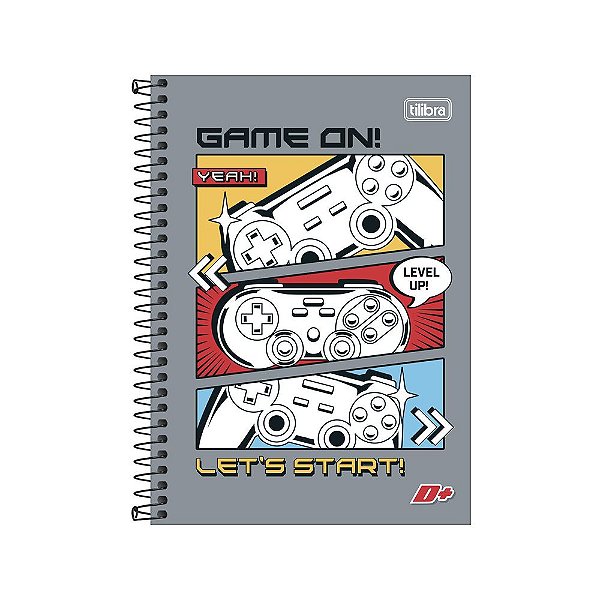 Caderno 1/4 Espiral D+ - Game On - 200 Folhas - Tilibra