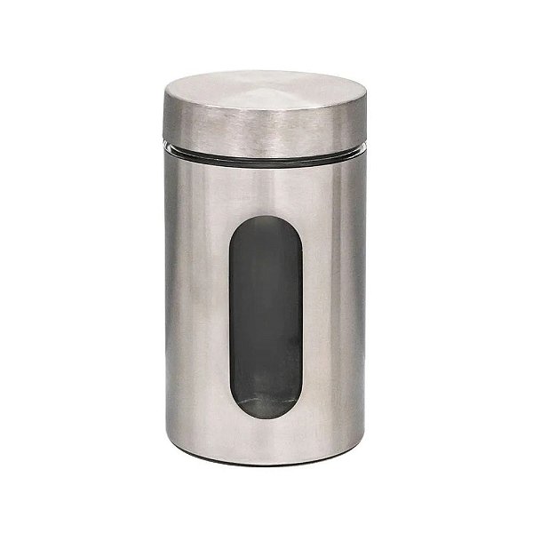 Pote Inox com Visor Vítreo - 1L - Mimo Style