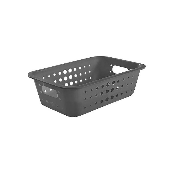 Cesta Organizadora Baixa - Média - Cinza - Ou