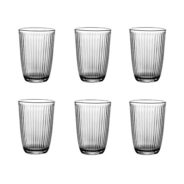 Jogo de Copos Óptico em Vidro 380ml - 6 Peças - Dynasty