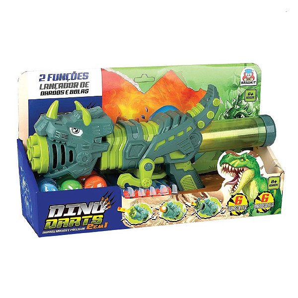 Lançador Dino Darts 2 em 1 - Braskit