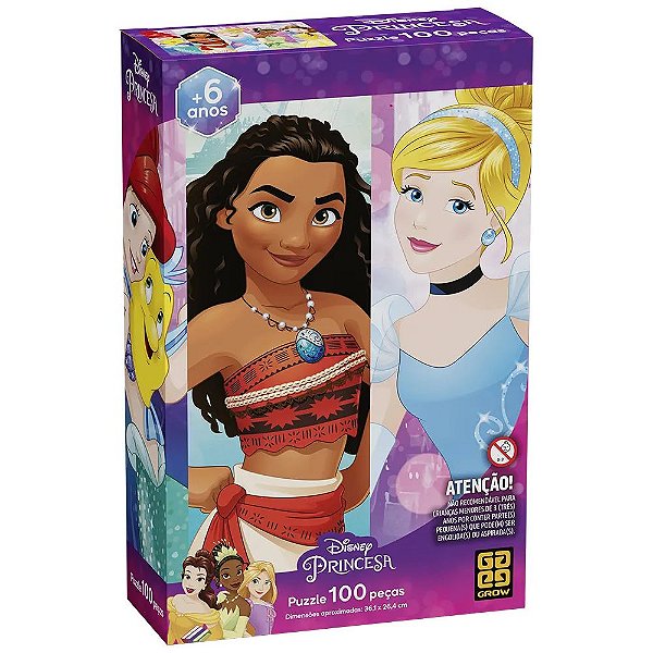 Quebra-Cabeça Princesas da Disney - 100 Peças - Grow