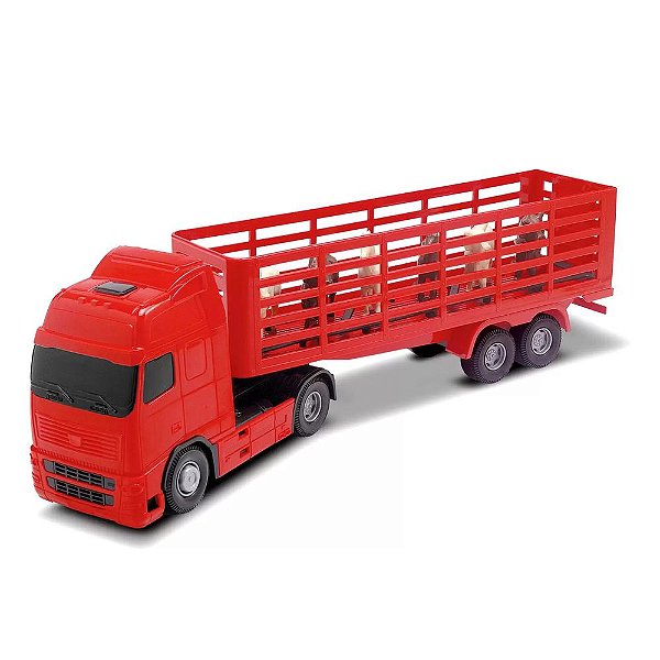 Caminhão de Boi com Figuras - Voyager Vermelho - Roma