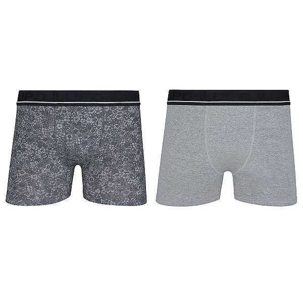 Kit Cueca Boxer Floral  2 Peças - Lupo