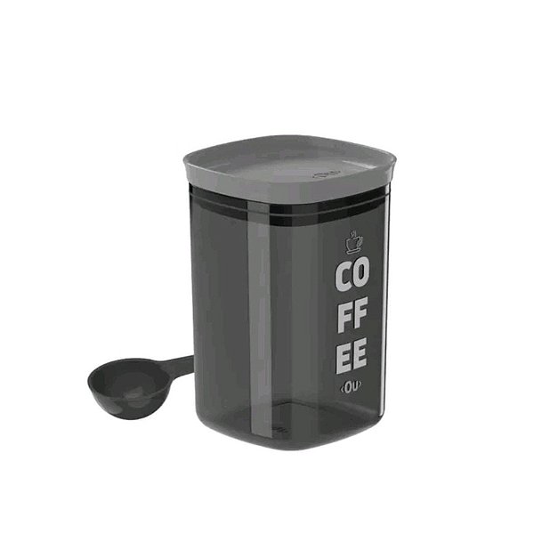 Pote Hermético Porta Mantimentos Café - Cinza - 1L - OU